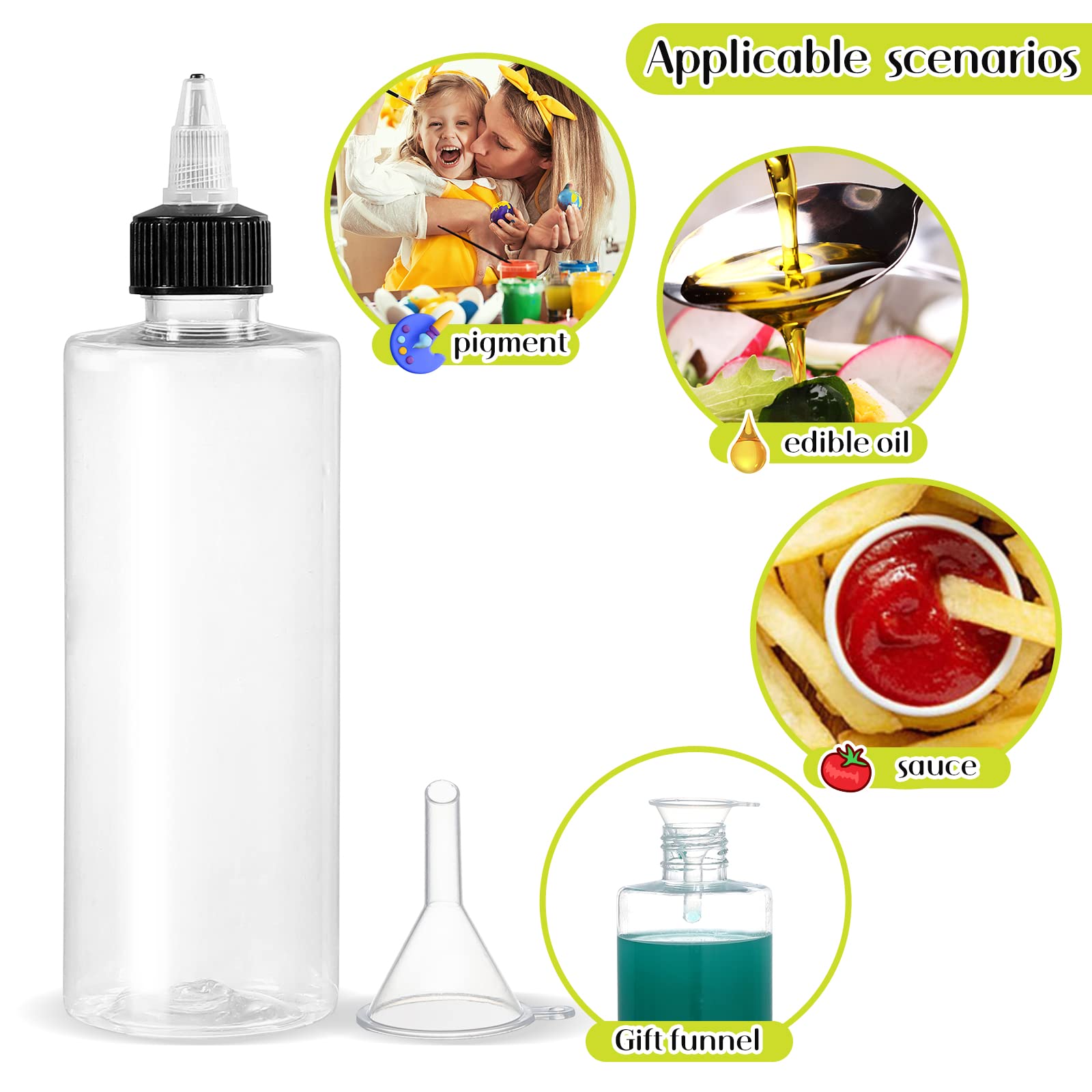 Amazon.com: Yephets 22Pack 8oz Plastic Squeezing Bottles, Clear
